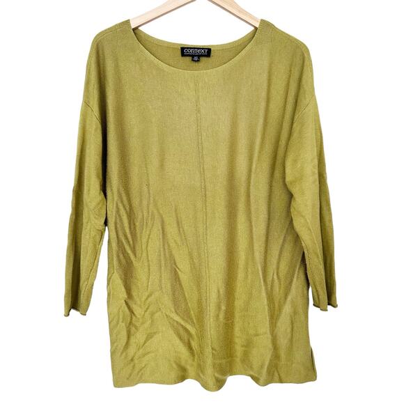Context Lord & Taylor Cashmere Blend Green Sweater Sz 1X - Picture 5 of 5